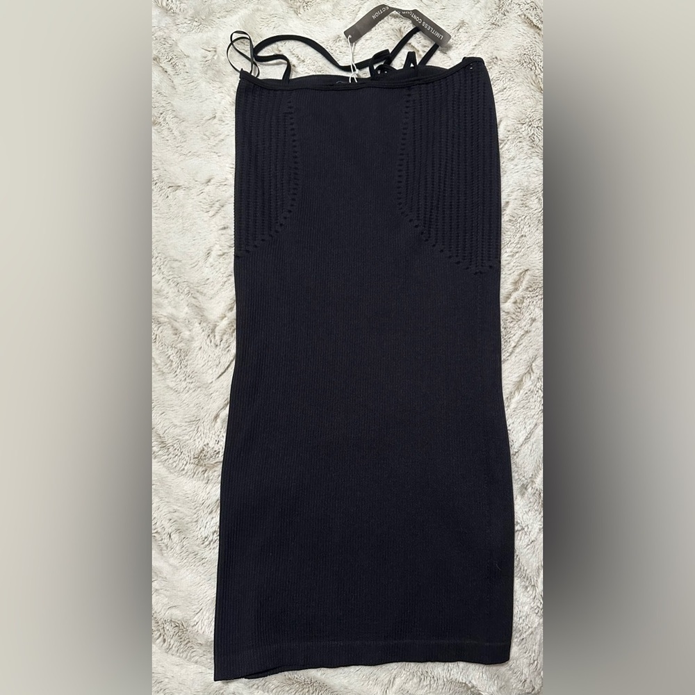 Zara Knit Fitted Mini Ribbed Dress Limitless Contour Collection Medium/Large - Picture 7 of 9